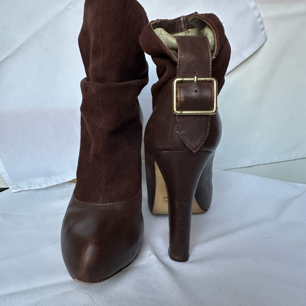Matiko Brown Heel Ankle Boots